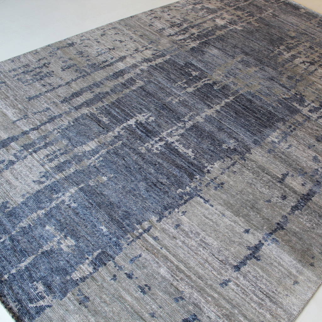 Blue silk rug